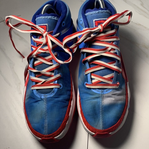 Nike KD 13 New Jersey Nets Hardwood Classic Blue Red Shoes size 7.5 - Picture 3 of 7